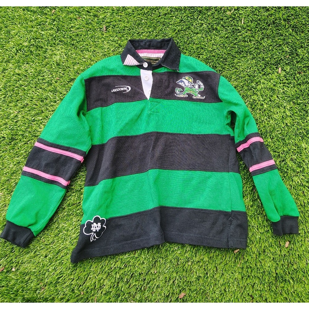 Underdog Kids Green & Black Striped Rugby Polo